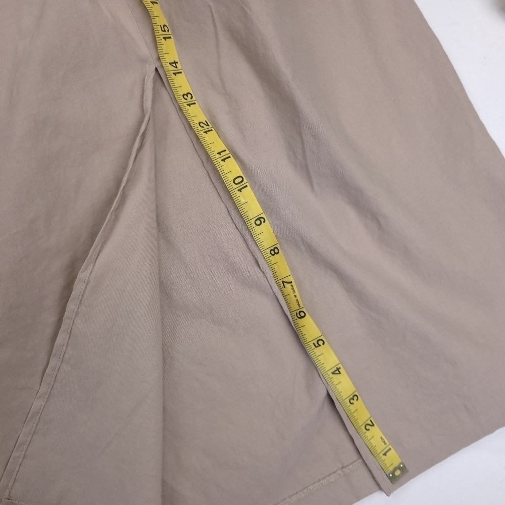 New Anthropologie Beige Layered Ruche Dress  Sz L - Picture 5 of 11